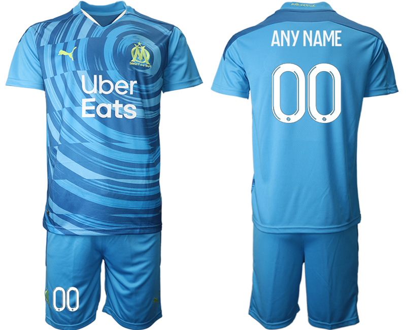 Men 2021 Olympique de Marseille away custom soccer jerseys